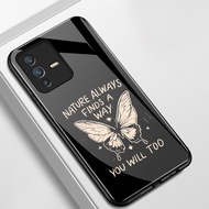 Casing hp For VIVO V23 5G V23i 5G V23E 4G V23E 5G Y75 Case Butterfly Pattern Casing HP Case Hard Gla