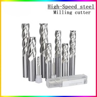 NEW 4 slot white steel end milling cutter 1mm~20mm 4mm 6mm 8mm 12mm CNC lathe metal 4 flute milling 