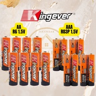 8PCS KINGEVER 1.5V AA / AAA  Carbon Battery 0.0% Mercury Karbon Bateri