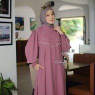 gamis simple dan elegan bahan crinckle vioni dress ukuran L XL XXL 3XL 4XL jumbo ld 100 up to 140