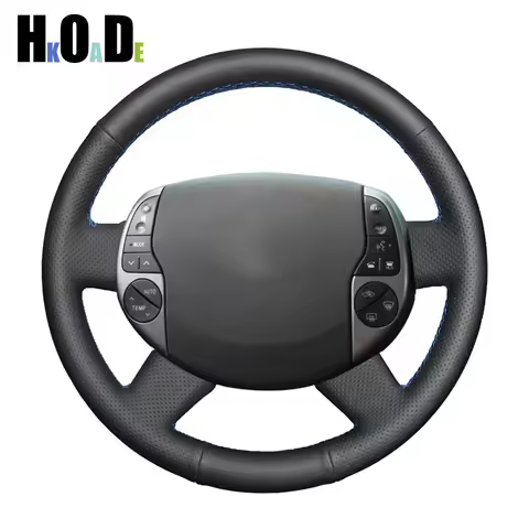 Black Hand-Stitched Artificial Leather Steering Wheel Cover for Toyota Prius 20(XW20) 2004 2005 2006