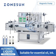 ZONESUN Automatic Liquid Filling Machine 4 Heads Magnetic Pump Bottle Filler fpr Water Juices Perfum