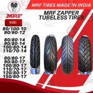 MRF ZAPPER 80/80-14 90/80-14 100/80-14 80/80-17 90/80-17 TUBELESS TIRE