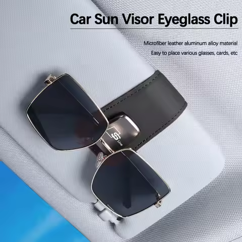 Car Sun Visor Eyeglass Clip Holder Leather Glasses Hanger For Audi Sline A1 A2 A3 A4 A5 A6 A7 A8 Q1 