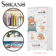 Baby MiyOyO SW007 Bear Theme Cartoon Design Japanese Style Plastic Kids Wadrobe Children Wadrobe Cloth Cabinet Almari Plastik Almari kanak-Kanak Perabot Rumah