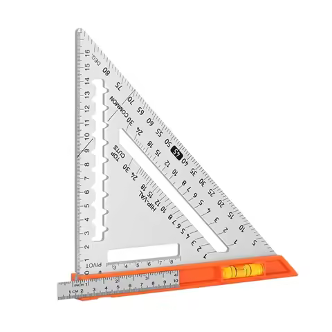 Multifunctional Woodworking Square with Level 8inch Aluminum Alloy TriangleRuler Carpentry Square fo