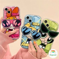 Infinix Hot 30i 30 20i 20 12 9 8 Play Lite Note 30 VIP Pro Infinix Note 12 Pro Turbo G96 Smart 7 6 5 Creative Cartoon The Powerpuff Girls Phone Case With Bracket Thicken Airbag Shockproof Clear Soft Cover
