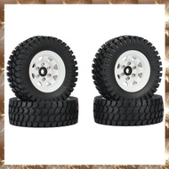 (Y O Q N)4PCS 1.55 Metal Beadlock Wheel Rim Tire Set for 1/10 RC Crawler Car  Jr 90069 D90   CC01 LC