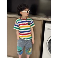 Boy Baby Summer Suit Baby Summer Clothes Short-Sleeved Boy Ultraman Clothes Handsome Children Summer
