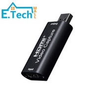 E.Tech Mall - 30FPS HDMI USB2.0 視頻採集卡 HDMI影像擷取卡 遊戲直播打機 USB 轉 1080P 視訊畫面錄製 攝影機 相機