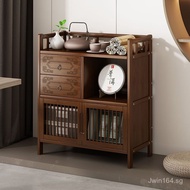 Tea Table Storage Rack Tea Cabinet Tea Storage Rack Solid Wood Storage Rack Side Cabinet Tea Set Mul