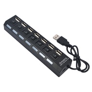 7 Port High Speed USB HUB 480 Mbps USB 2.0 Hub On Off Switch PC Laptop Computer