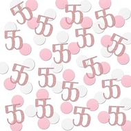 Rose Gold 55 Confetti, 55th Glitter Birthday Number Confetti, 200pcs Anniversary Party Table Decorat