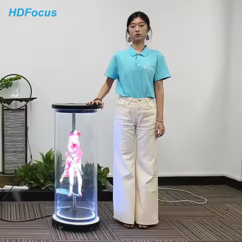 Olograma 3D Mini Hologram Led Fan Splicing Cylindrical 3D Fan Hologram Human Cabinet Solution 3D Hol