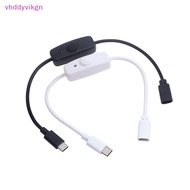 VHDD USB Type C With ON/OFF Switch Power Button 30CM Charging Extension Cable Universal Type-C Extension Cable SG