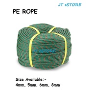 [JT eSTORE]  1 Meter PE Rope / Nylon PE Rope Green / Tali PE - 4mm, 5mm, 6mm, 8mm (1 Meter)