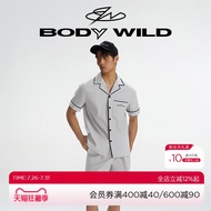 BODYWILD Cardigan Lapel Short Sleeve Shorts Set Pajamas Loungewear ZBN43ZG2A