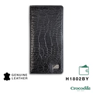 Crocodile H1802BY Dompet Tri-fold Wallet Leather Kulit Original - Hitam