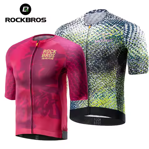 ROCKBROS Summer Cycling Jersey Breathable High Elastic Short Sleeves Jersey Shirt Male Cycling Jerse