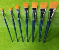 7入筆組 深藍筆桿 平筆 榭得堂 扁平頭 尼龍筆 水彩筆 油畫筆
