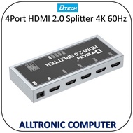 DTECH 4-Port HDMI 2.0 Splitter DT-7214 1x4 4K 60HZ 18GBPS EDID HDMI Splitter for Computer Metal Shel