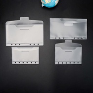 12pcs A6 A7 Cash Envelopes with Lids Frosted Translucent 6 Holes Binder Pockets Cash Stuffing Budget