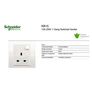 Schneider Vivace KB15 13A 1 Gang Switched Socket - White