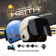 KEITH 809 ORIGINAL size 57cm Helmet Motorsikal MURAH Gaya Retro Topi Keledar