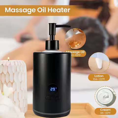Massage Oil Bottle Heater Essential Oil Heater LED Display Temperature Adjust Single Massage Oil Bot