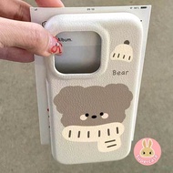 Cute Bear Leather Phone Case For Vivo Y39 Y38 Y37 Pro Y36 Y58 Y56 Y55 Y78 Plus Y77 Y77E Y76S Y75 Y74