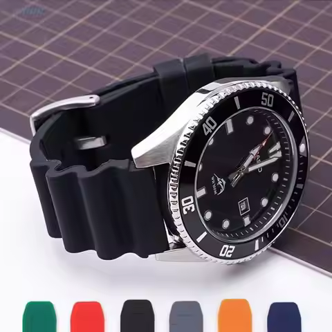 20mm 22mm Watch Band For Rolex Waterproof Diving Silicone Bracelet For Omega Seiko SKX007 SRP777J1 S