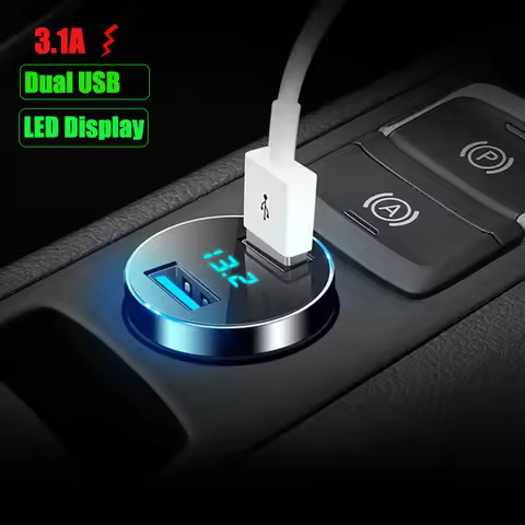 3.1A Dual USB Car Charger LED Display For BMW 1 2 3 4 5 6 7-series E46 E90 X1 X3 X4 X5 X6 X7 X8 F07 