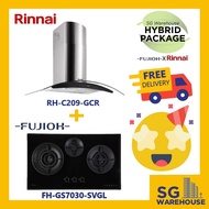 FH-GS7030SVGL x RH-C209-GCR/  Fujioh Glass Cooker Hob x Rinnai Chimney Hood
