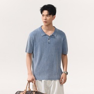 [H2O] 2026 Summer Matte Sensation Acid Wash Water Seagull Collar Short-Sleeved polo Shirt Men Loose 