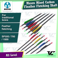 V Club Archery Musen Mixed Carbon Turkey Feather Arrow - For Traditional Bow - SP500/SP700/SP1000 - 