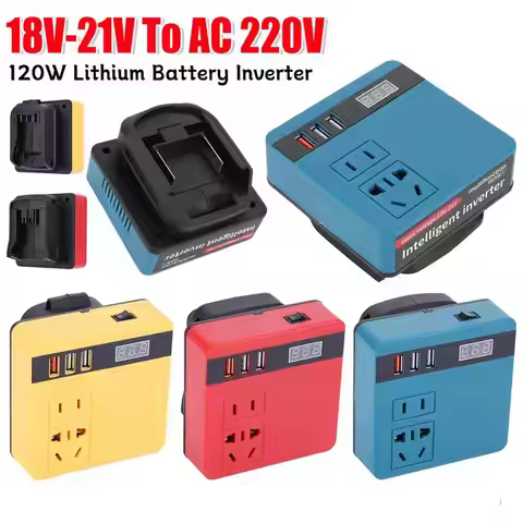 1PC 120W Electric Tool Battery Inverter D C 18-21V AC Multi-Function Work 220V Household Outdoor Tra