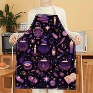 1pc Potion Book Magic 3D Pattern Linen Apron For Home Cooking, Kitchen Wear, And Cooking Enthusiasts