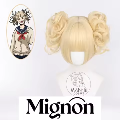 My Hero Academy Himiko Toga Cosplay Wig Clipped Bun Hairstyle Halloween Gift