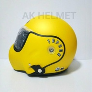 AVEX หมวกกันน็อคเต็มใบ รุ่นTOPGUN สีเหลืองด้าน แว่นดำอ่อนๆ