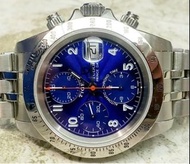 【清貨大減價】超美真品.99%NEW近全新.靚靚閃爍放射紫藍色DIAL.完美無暇精鋼外圈.有“TIGER”字 TUDOR-79280 PRINCE DATE "TIGER" CHRONO 全鋼全自動日