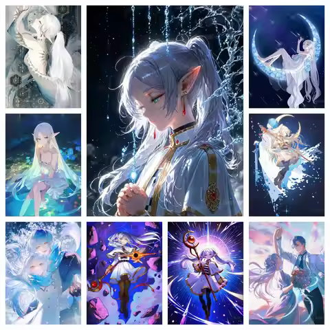 Anime Frieren: Beyond Journey’s Popular Characters 5D Diamond Painting Embroidery Cross Stitch Handm