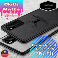 Huawei Nova 4. 4E. 5T. 7. 7i. 7 Pro. 7 SE Deer Design Matte Cloth Phone Case