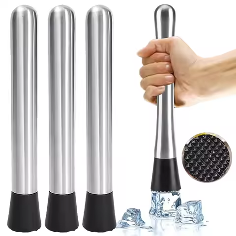 Stainless Steel Ice Hammer Multifunctional Cocktail Swizzle Stick Popsicle Stick Fruit Lemon Muddle 