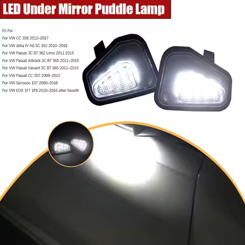 2PCS For VW Passat Variant 3C B7 365 2011–2015 LED Bulb Under Side Mirror Light Puddle Light