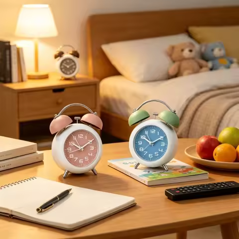 Loud Battery Alarm Clock for Heavy Sleepers Adult Kid Table Clock Night Light Analog Clocks for Bedr
