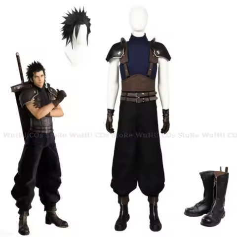 Game FINAL FONTASY FF7 Cos Zack Fair Cosplay Costume Zack Fair New Full Set With Shoes Wig Men Hallo