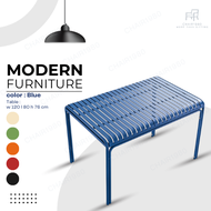 พร้อมส่ง!! โต๊ะอลูมิเนียม Aluminum Backyard Set 80 Square Thin Plate Aluminum Strip Table 120x80x76 