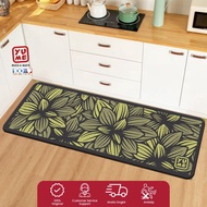 YUME - Digital Printing Anti-Slip Runner & Doormat 50X140Cm Hosta Green Motif