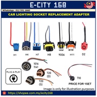 Socket Mentol Kereta H1 H4 H7 H8 H11 HB4 T10 T15 | Soket Lampu Headlamp Car lamp Replacement Socket