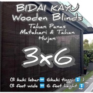 Tirai Blinds / Wooden Blinds Outdoor tahan panas hujan Bidai Kayu / Meranti Wood Outdoor Blind